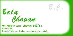 bela chovan business card